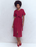 Ruth Zip Texture Dress-Berry
