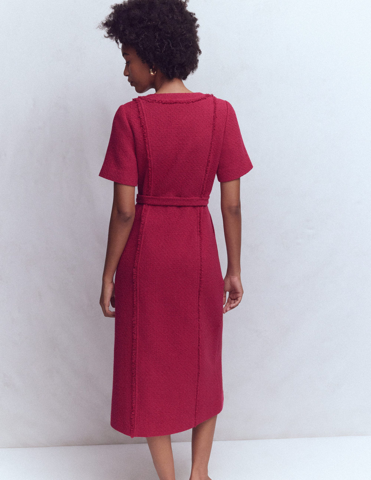 Ruth Zip Texture Dress-Berry - Image 3