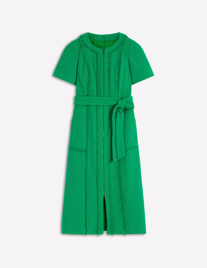 Ruth Zip Texture Dress-Highland Green-5