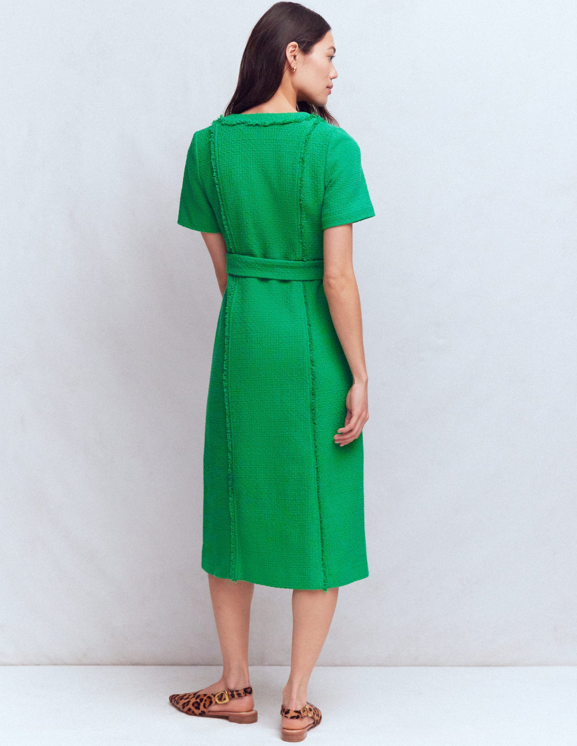 Ruth Zip Texture Dress-Highland Green-3