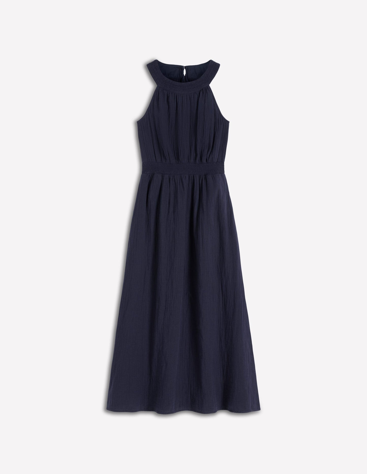 Daphne Double Cloth Dress-NAVY