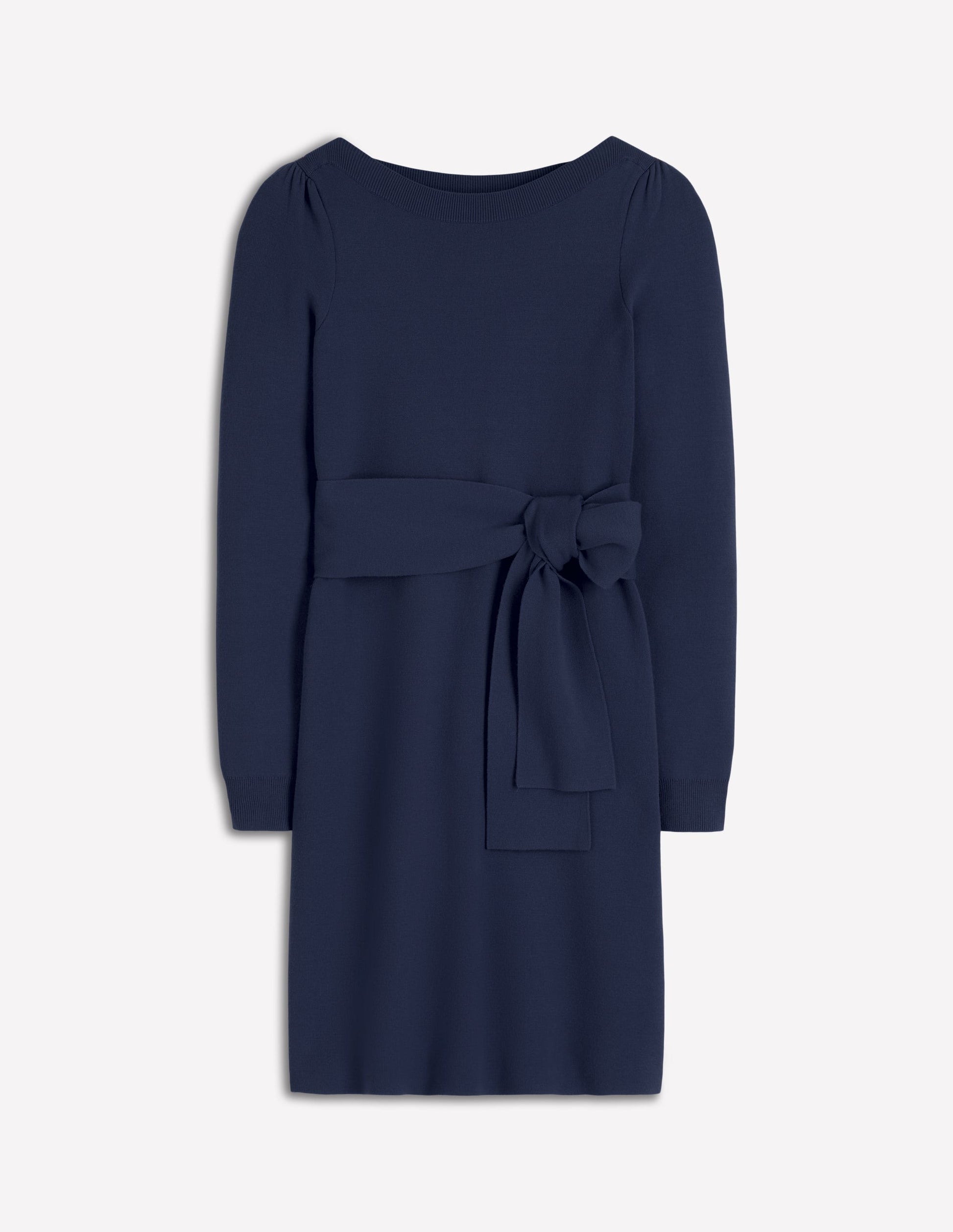 Tiana Tie Front Knitted Dress-Navy | Boden USA Tiana Tie Front Knitted Dress-Navy | Boden USA