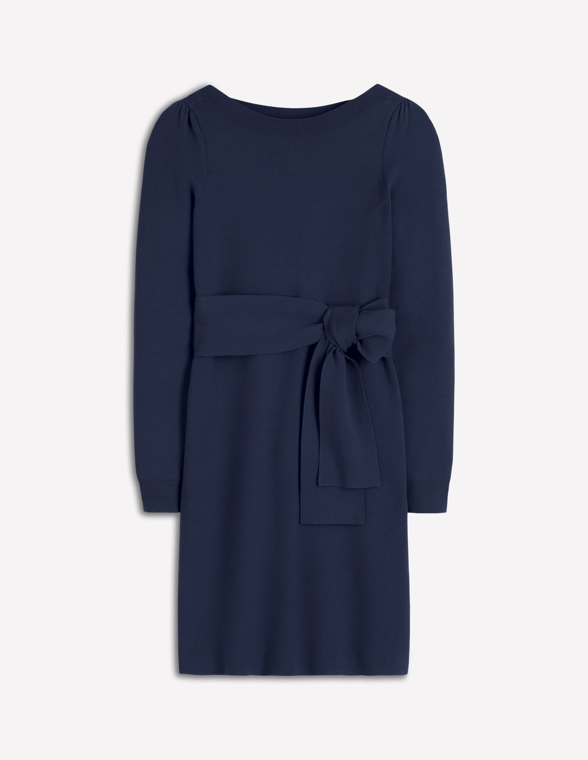 Tiana Tie Front Knitted Dress-Navy - Image 6