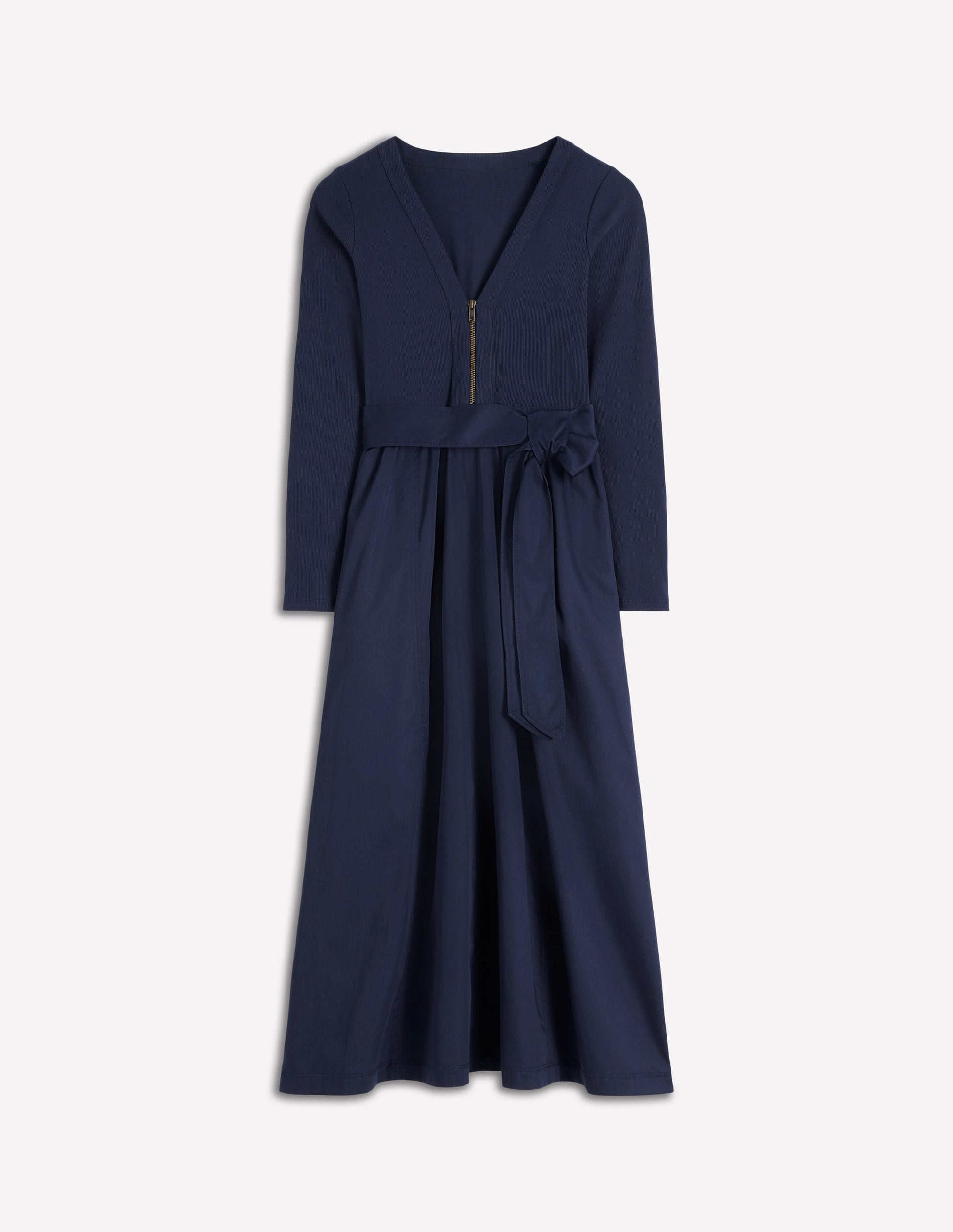 Boden Women's Long Sleeve Mix Media Dress in Blue | Size 6 Boden Women's Long Sleeve Mix Media Dress in Blue | Size 6