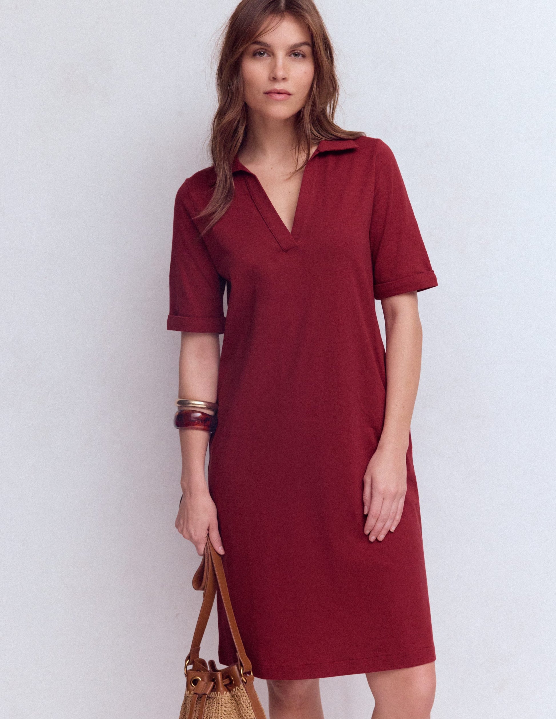 Boden Women's Tilda Jersey T-shirt Dress in Brown | Size 20/22 Boden Women's Tilda Jersey T-shirt Dress in Brown | Size 20/22