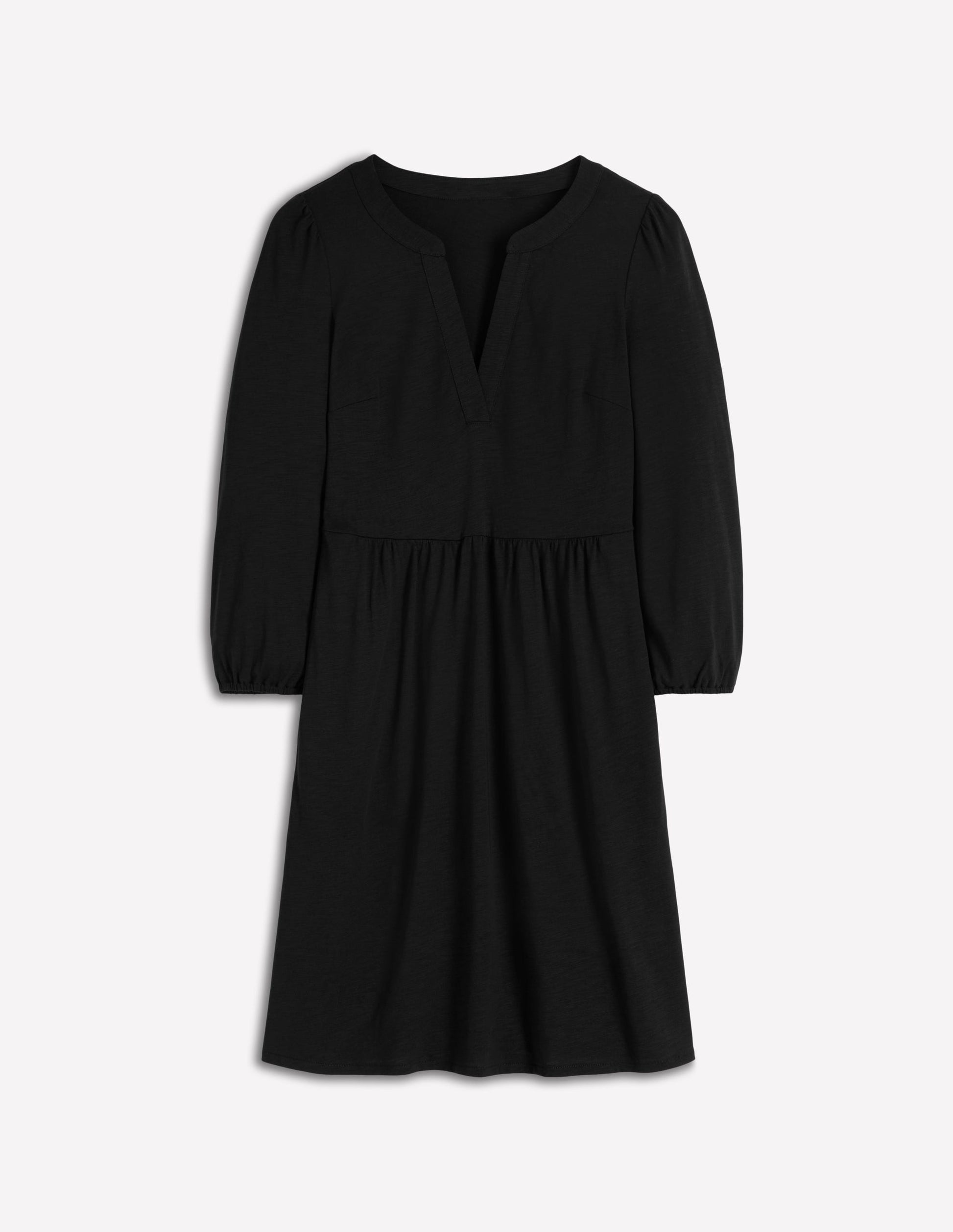Boden Women's Cathy Notch Neck Jersey Dress in Black | Size 2 Boden Women's Cathy Notch Neck Jersey Dress in Black | Size 2