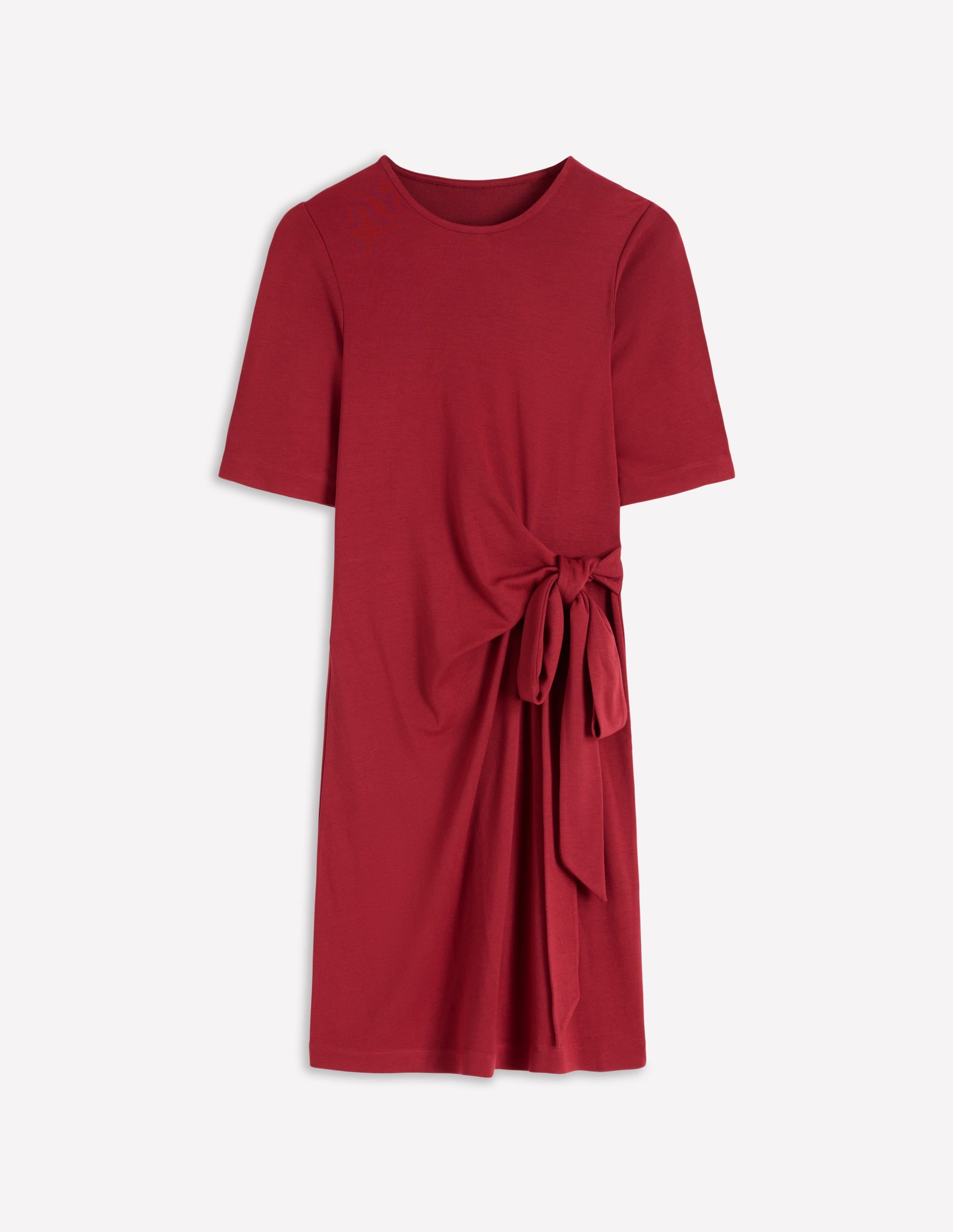 Zinnia Tie Jersey Short Dress-Rich Chestnut | Boden USA