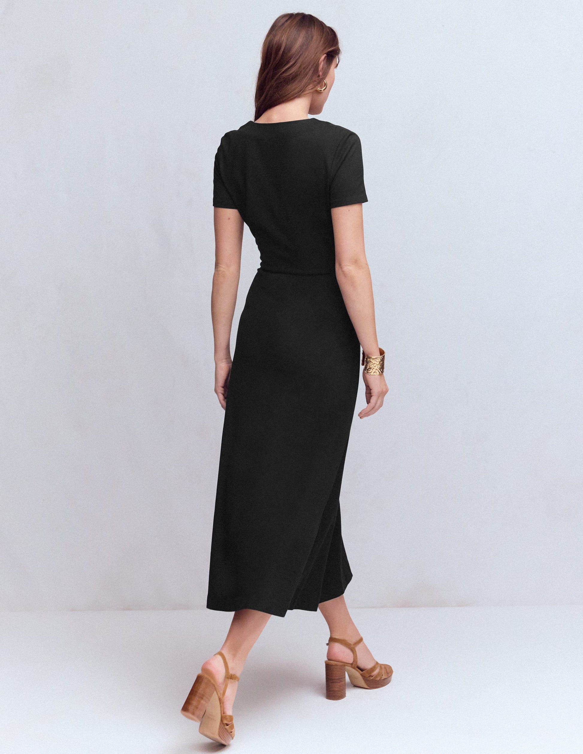 Una Ruched Front Ponte Dress-Black | Boden USA Una Ruched Front Ponte Dress-Black | Boden USA