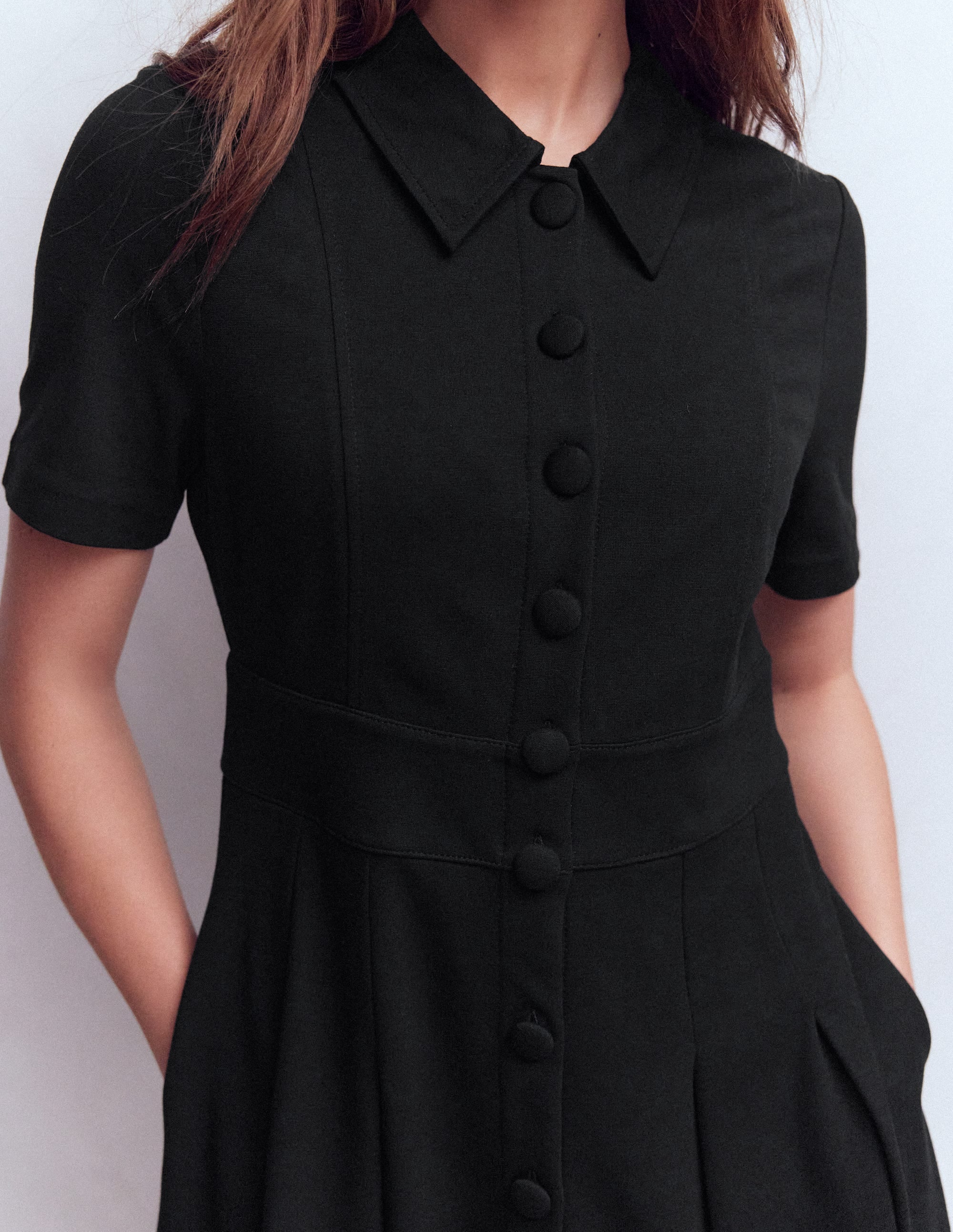 Bridget Ponte Short Dress - Black | Boden USA