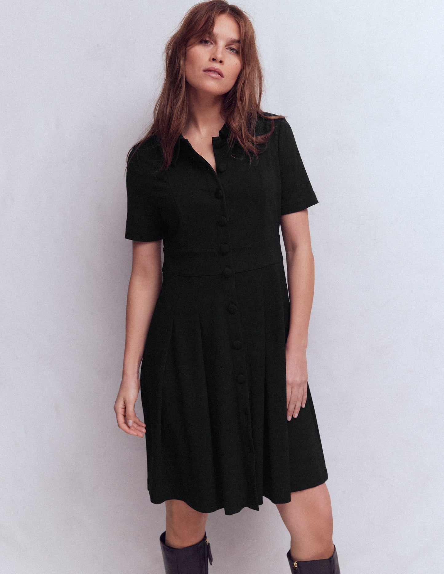 Bridget Ponte Short Dress-Black