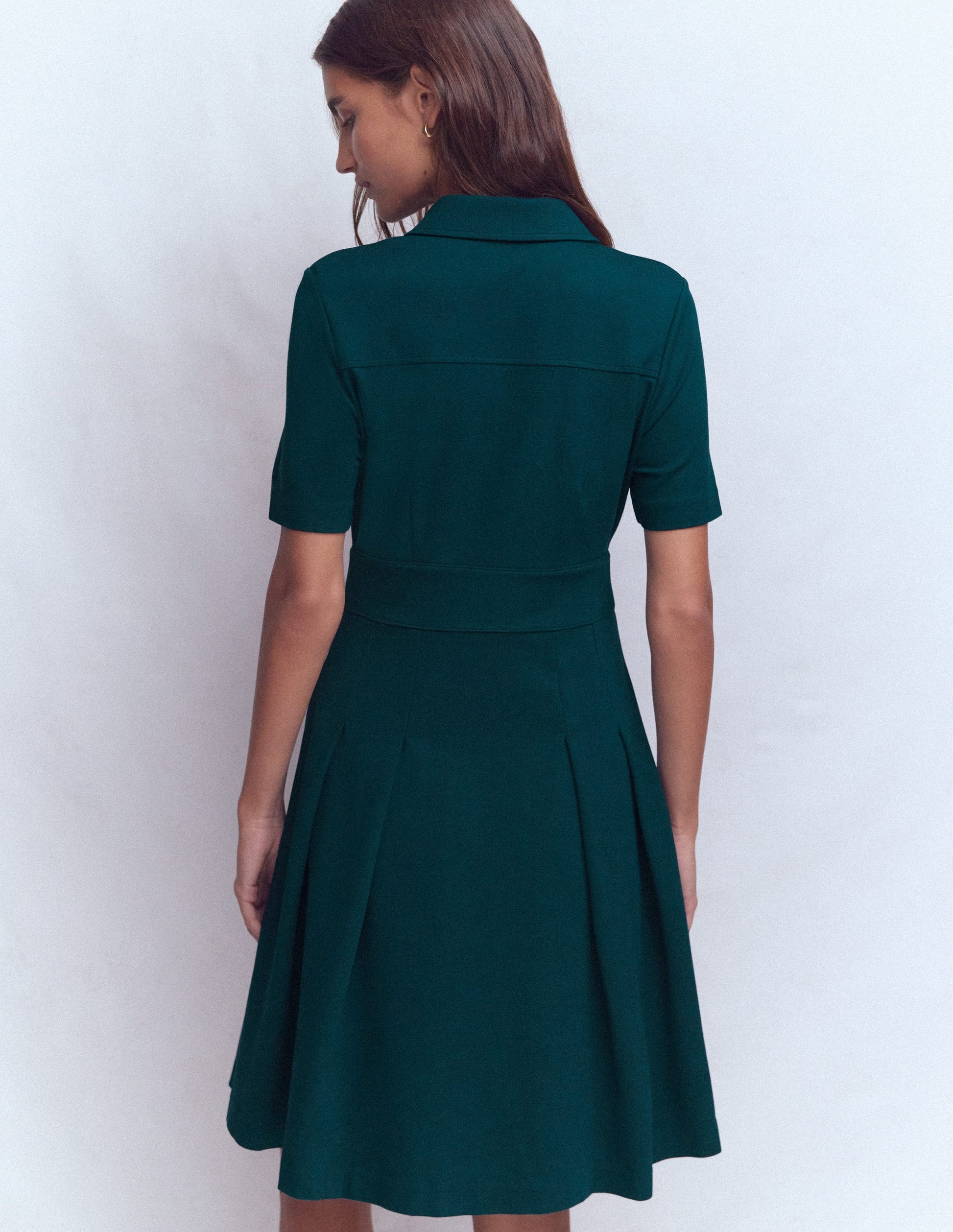 Bridget Ponte Short Dress-Midnight Teal | Boden USA Bridget Ponte Short Dress-Midnight Teal | Boden USA