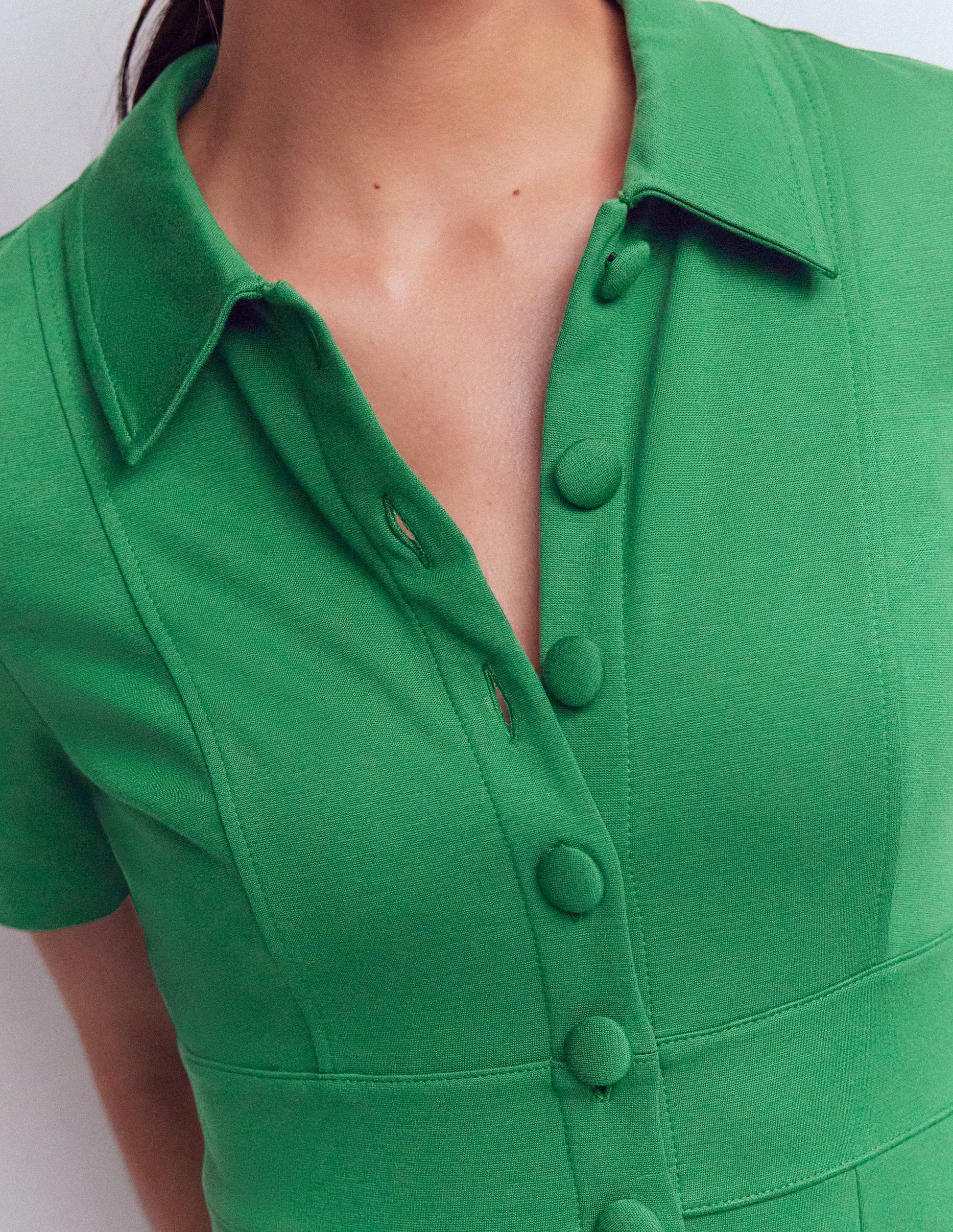 Bridget Ponte Short Dress-Fresh Green-3