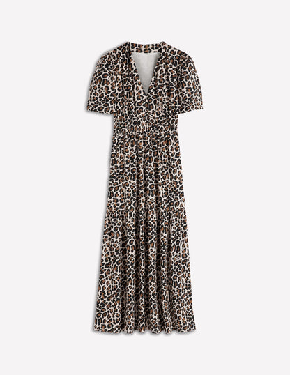 Irene Puff Sleeve Dress-Almond Milk, Cheetah Pop-6