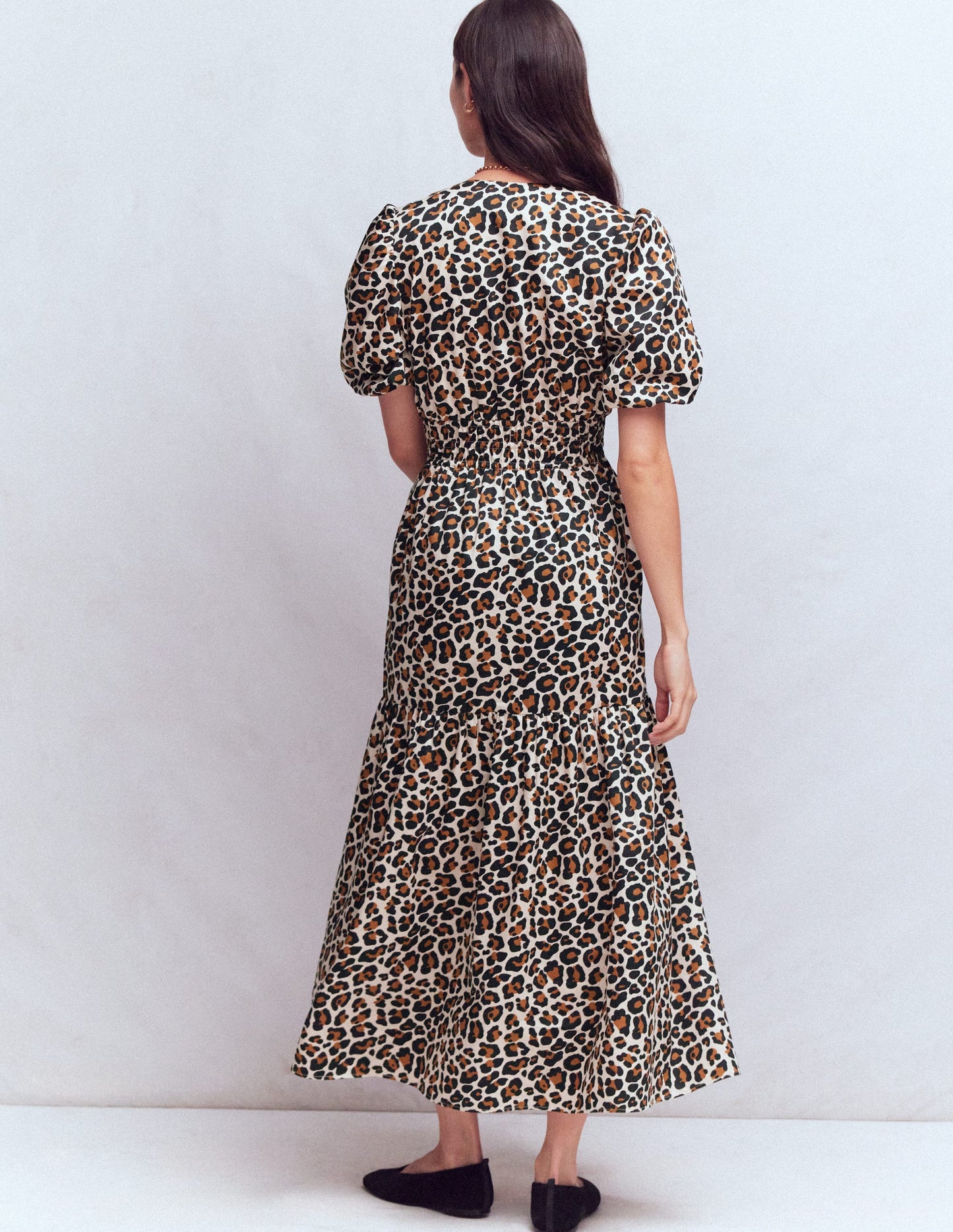 Irene Puff Sleeve Dress-Almond Milk, Cheetah Pop