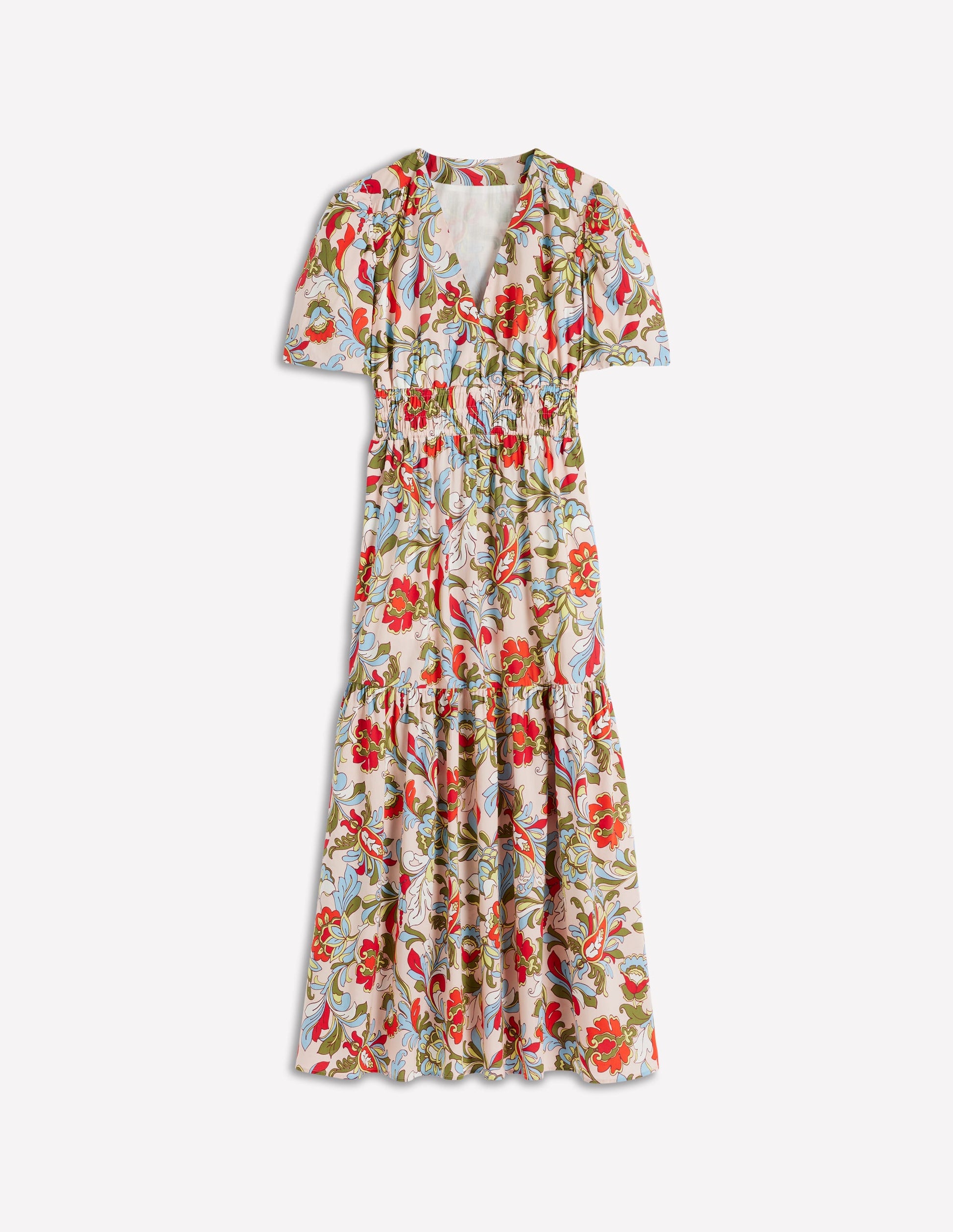 Irene Puff Sleeve Cotton Dress-Multi, Botanical Flourish | Boden USA Irene Puff Sleeve Cotton Dress-Multi, Botanical Flourish | Boden USA