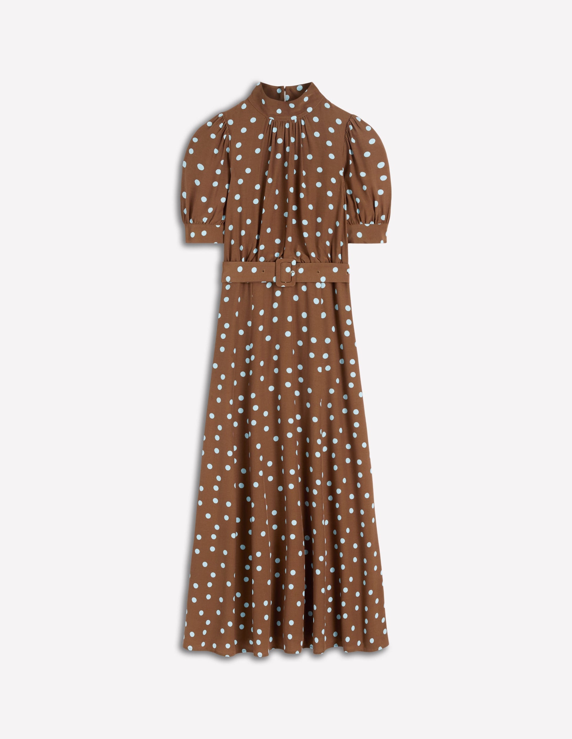 High Neck Belted Dress-Potting Soil Spot-6