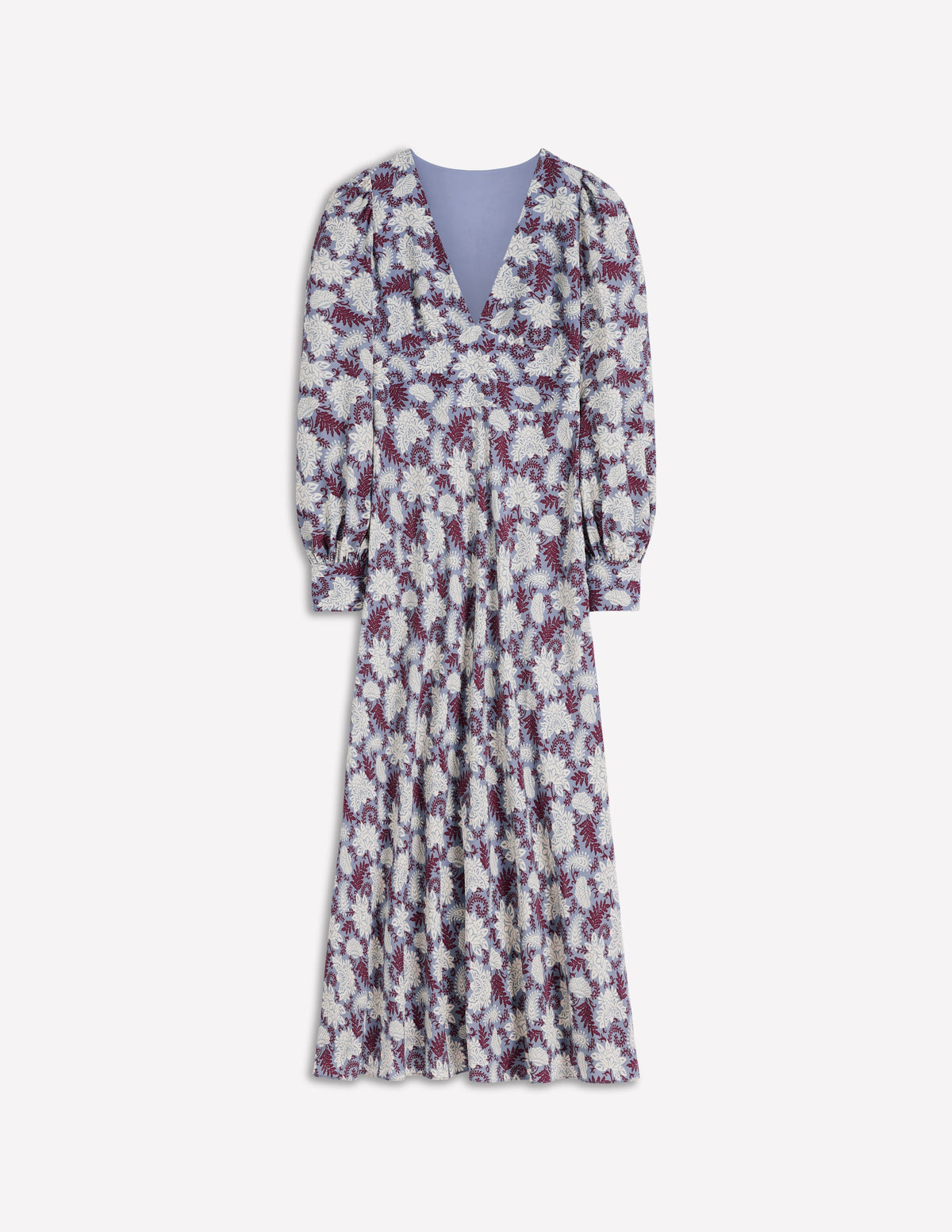 V-neck Blouson Sleeve Dress-Multi Blooming Flora - Image 6