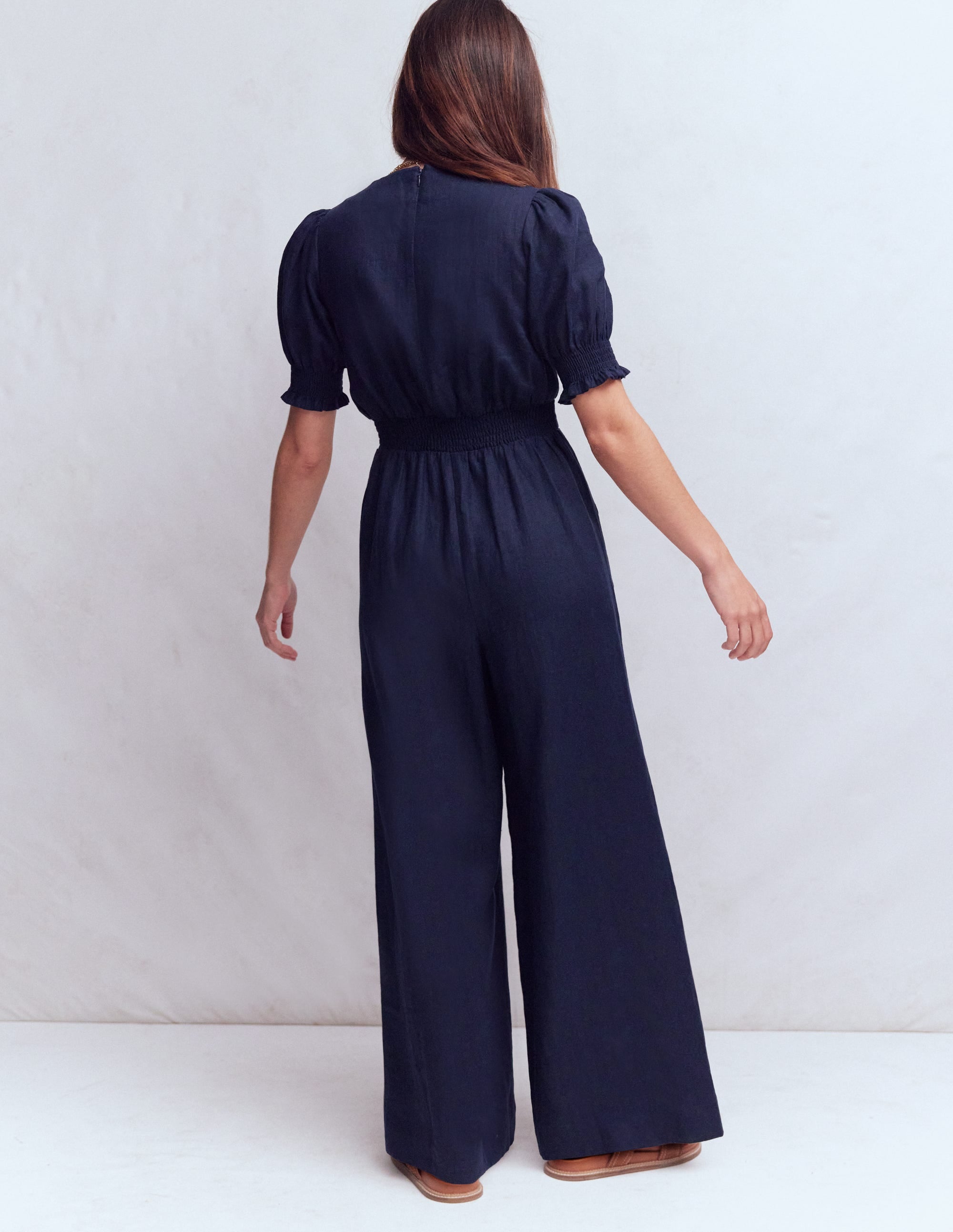 Anna Linen Jumpsuit-Navy - Image 3