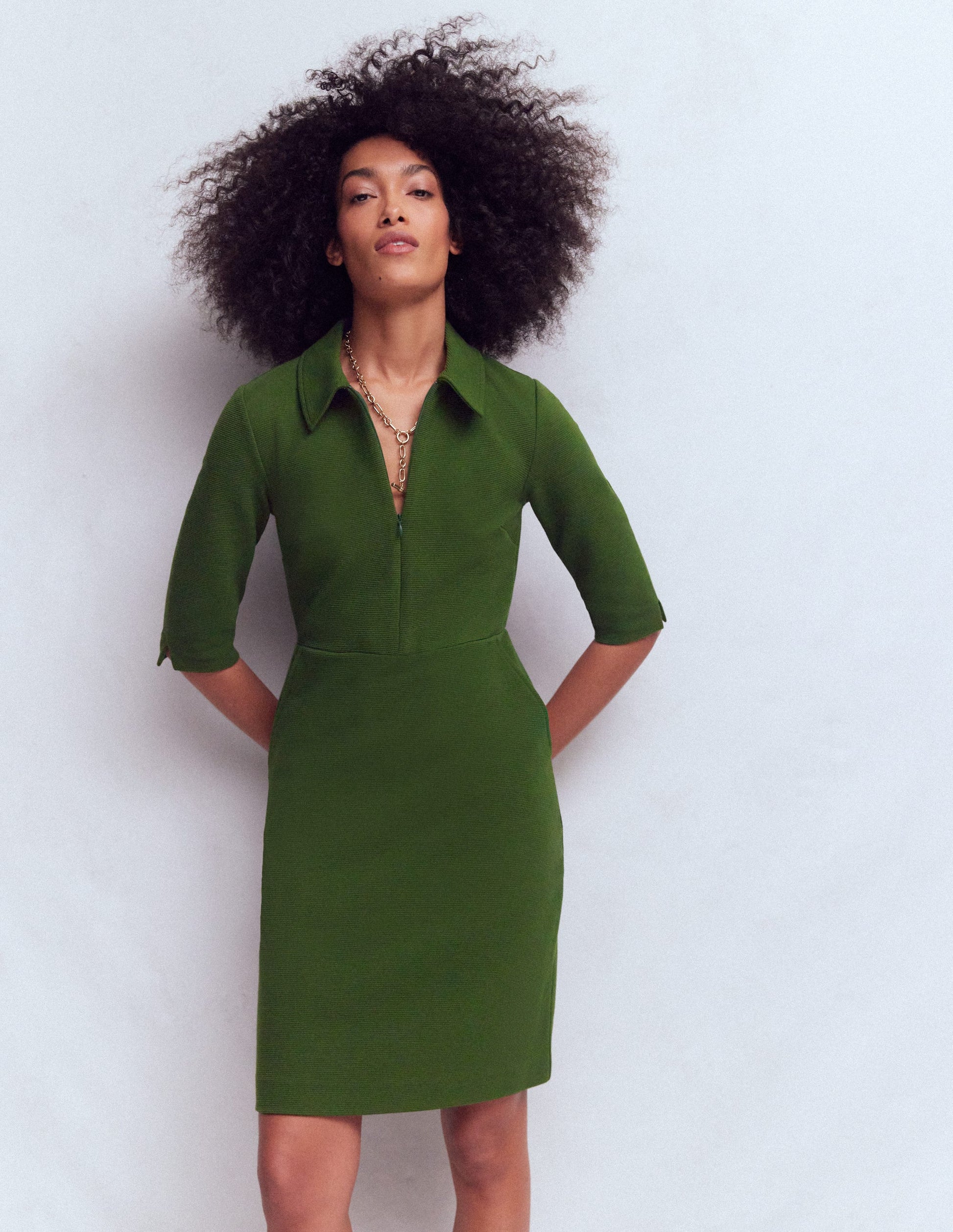 Boden Women's Cam Short Sleeve Ottoman Dress in Green | Size 4 Boden Women's Cam Short Sleeve Ottoman Dress in Green | Size 4