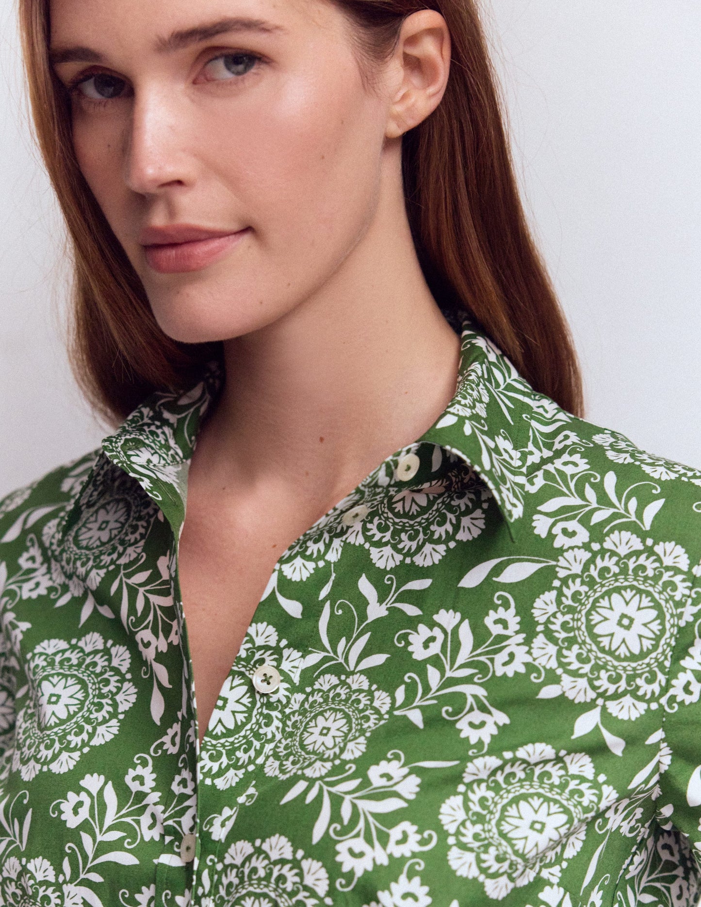 Alexa Long Sleeve Short Dress-Courtyard, Decorative Blossom