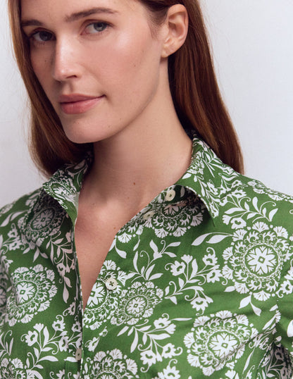 Alexa Long Sleeve Short Dress-Courtyard, Decorative Blossom-2