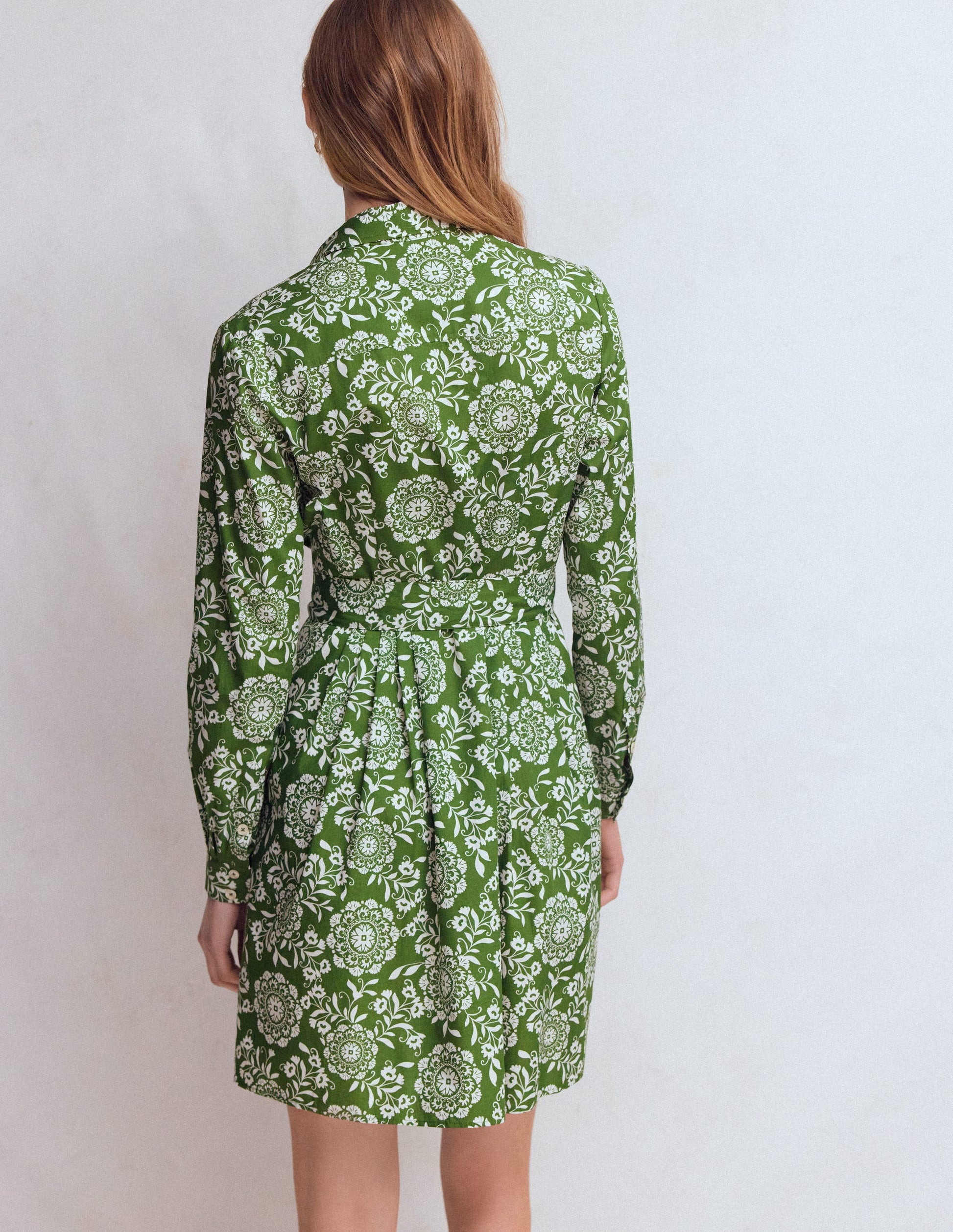 Boden Women's Alexa Long Sleeve Short Dress in Green | Size 12 Boden Women's Alexa Long Sleeve Short Dress in Green | Size 12