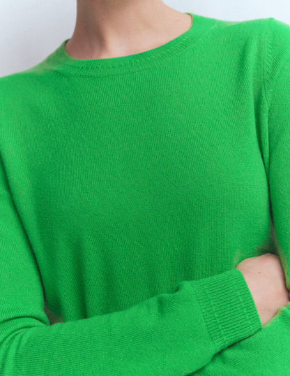 Eva Cashmere Crew Neck Sweater-Sapling Green-2