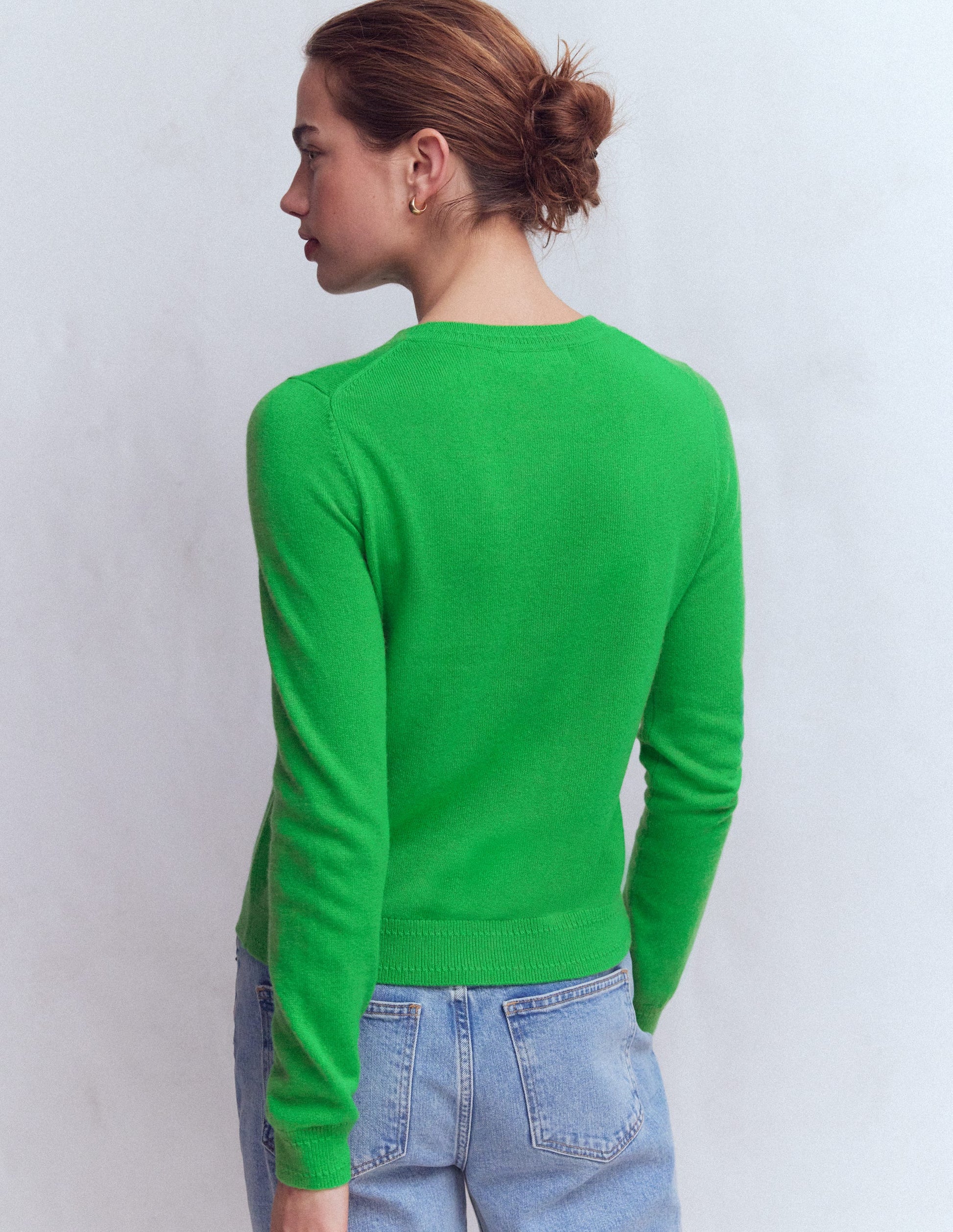 Eva Cashmere Crew Neck Sweater-Sapling Green-3