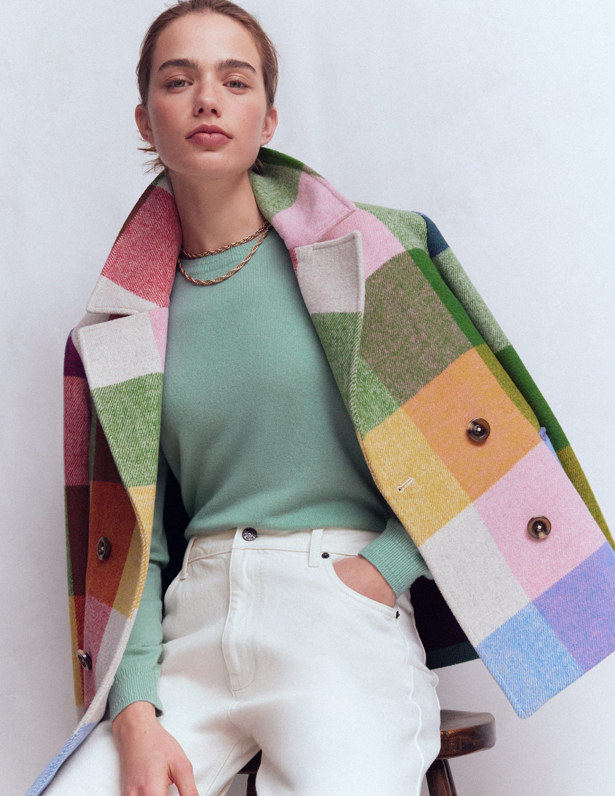 Eva Cashmere Crew Neck Sweater-Celadon Blue - Image 1