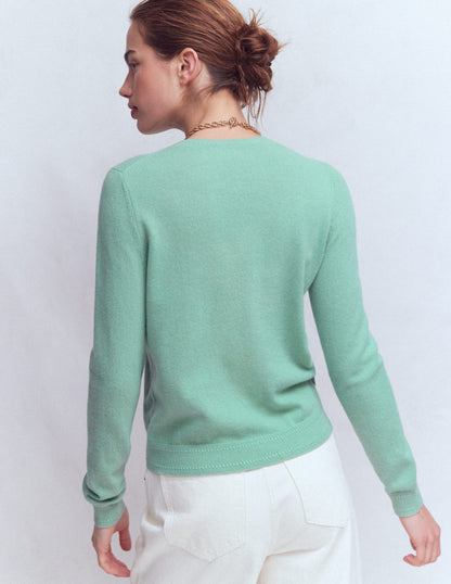 Eva Cashmere Crew Neck Sweater-Celadon Blue-3