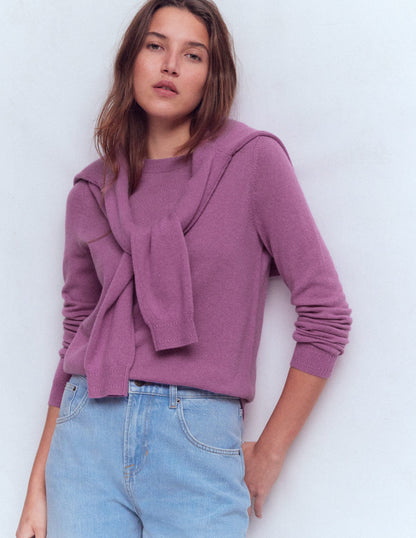 Eva Cashmere Crew Neck Sweater-Clover Purple-4