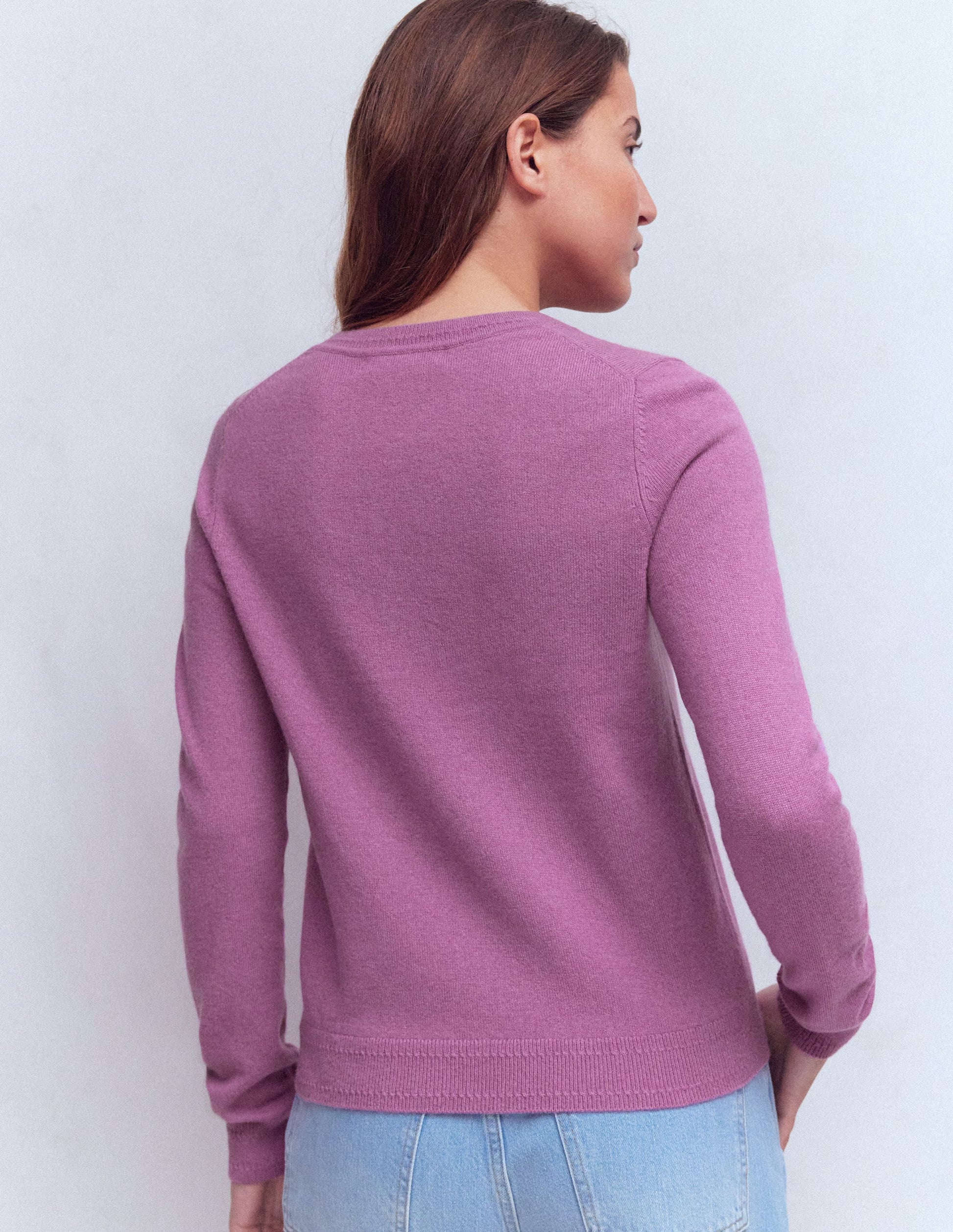Eva Cashmere Crew Neck Sweater-Clover Purple-5