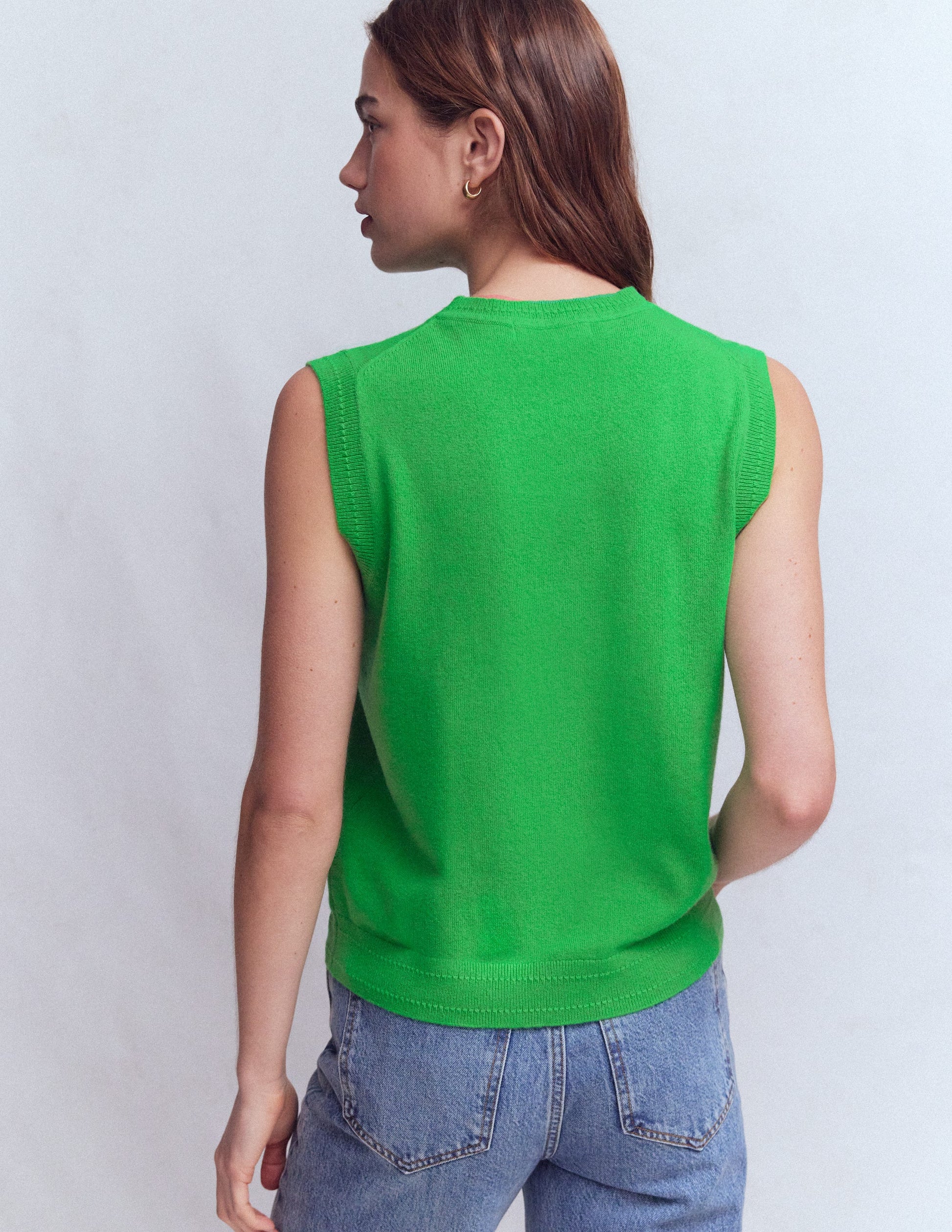 Eva Cashmere Vest-Sapling Green-3