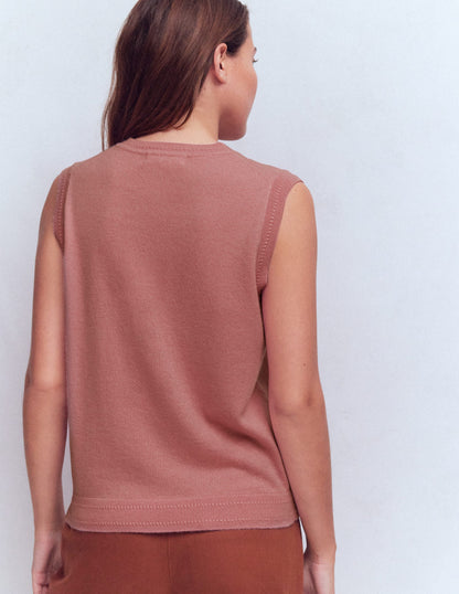 Eva Cashmere Vest-Camelia Pink-4