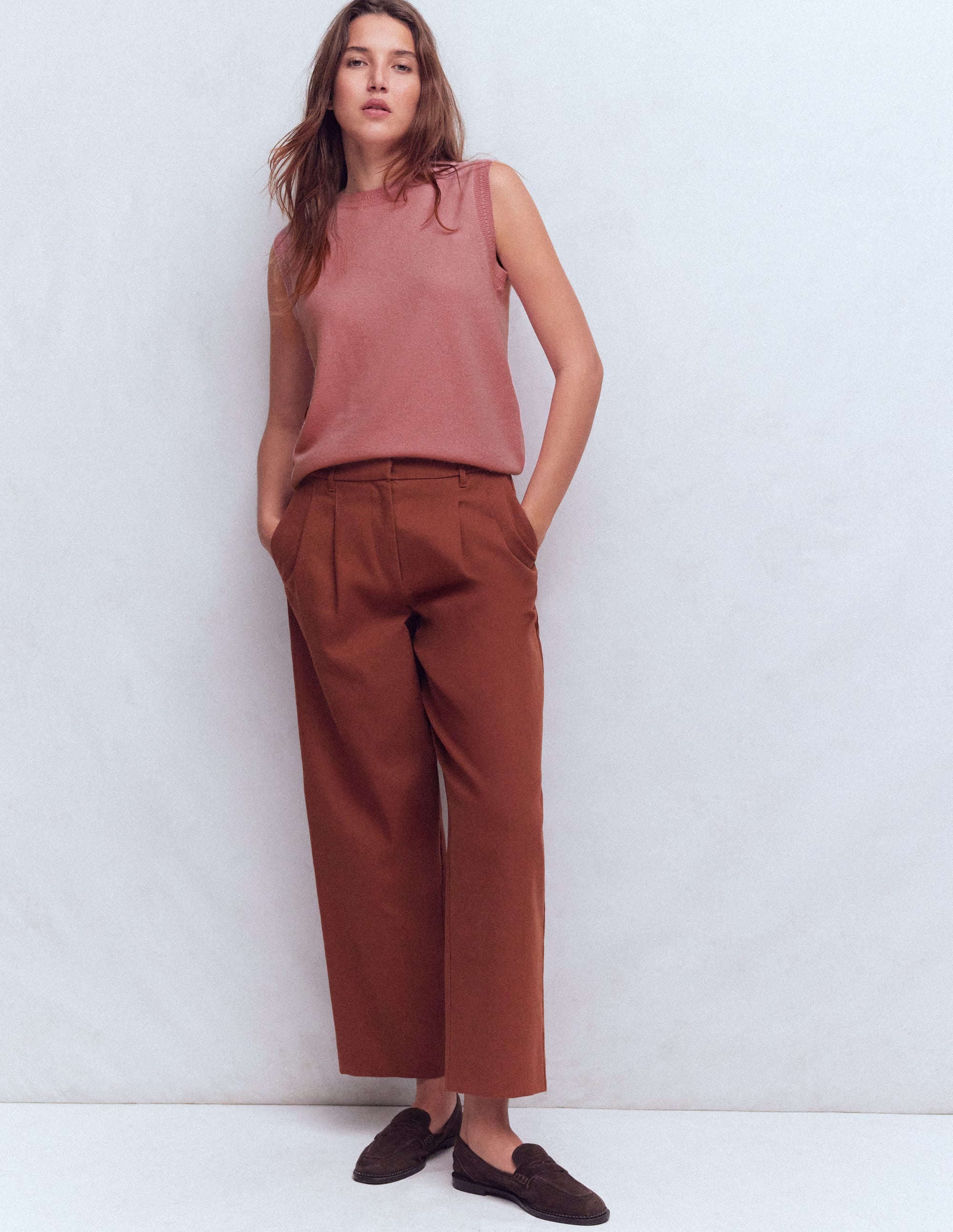 Eva Cashmere Vest-Camelia Pink - Image 4