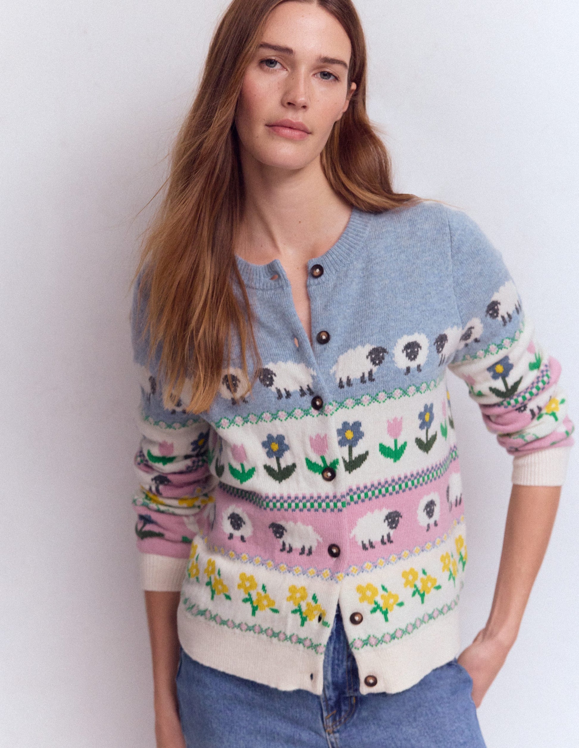 Edie Fair Isle Cardigan-Easter Farm-4