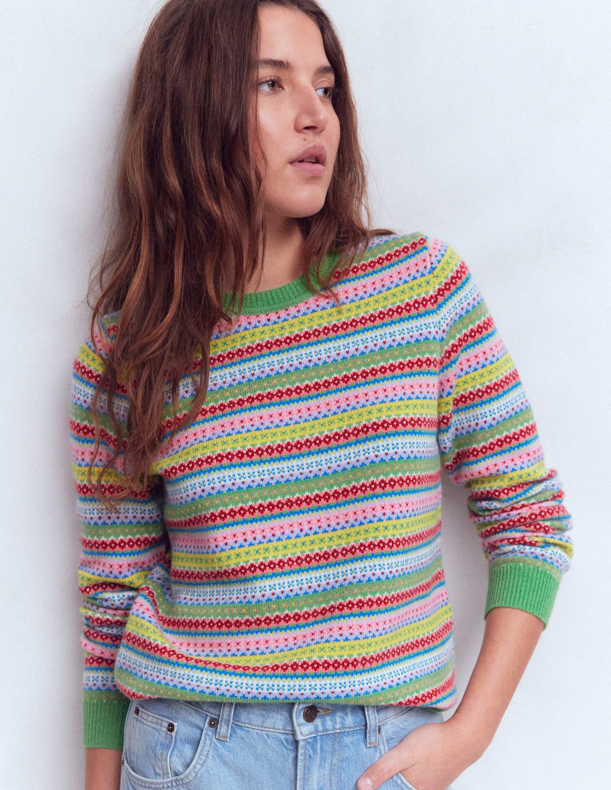 Edie Fair Isle Sweater-Multi, Heritage Geo - Image 4
