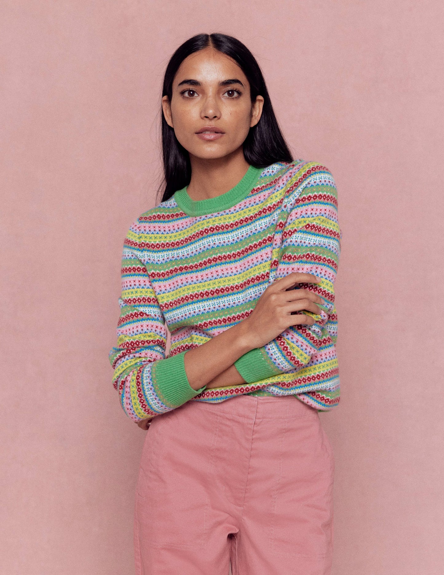 Edie Fair Isle Sweater-Multi, Heritage Geo