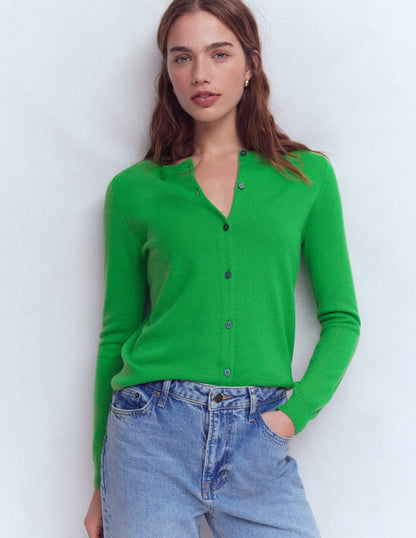 Eva Cashmere Crew Cardigan-Sapling Green-4