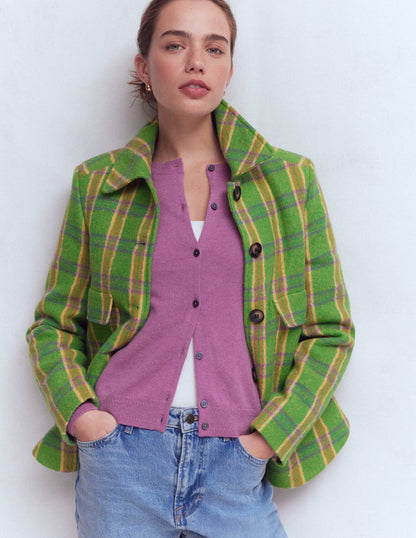 Eva Cashmere Crew Cardigan-Clover Purple-2