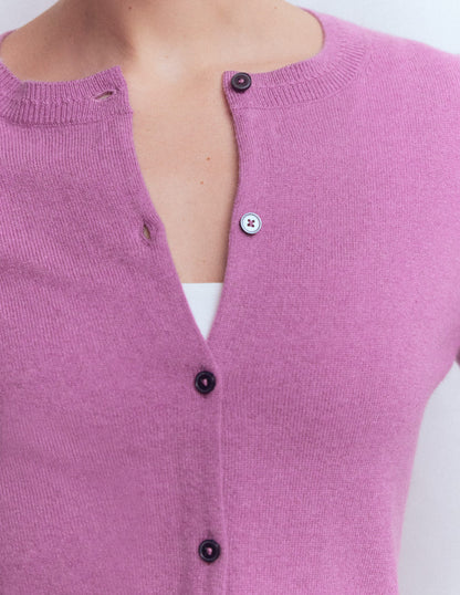 Eva Cashmere Crew Cardigan-Clover Purple-3