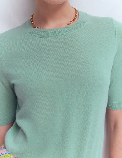 Eva Cashmere T-Shirt-Celadon Blue-2
