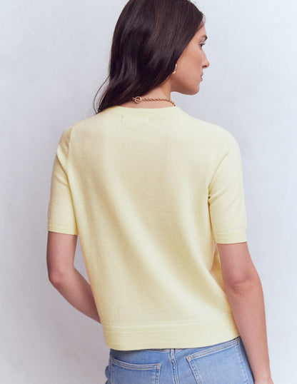 Eva Cashmere T-Shirt-Sandstone Yellow-4
