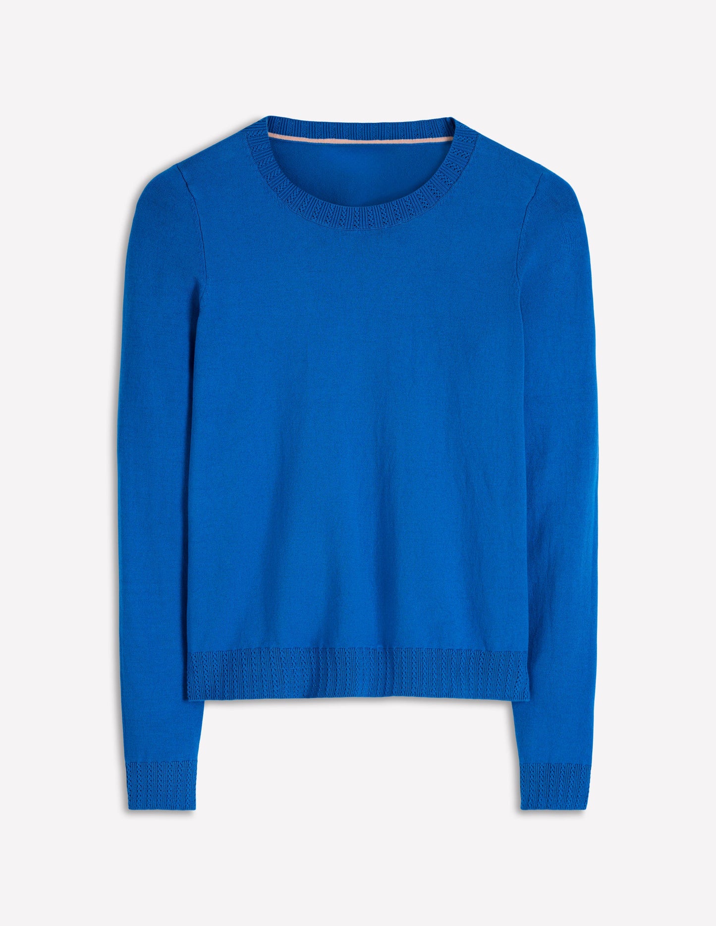 Emilia Cotton Crew Sweater-Kingfisher Blue