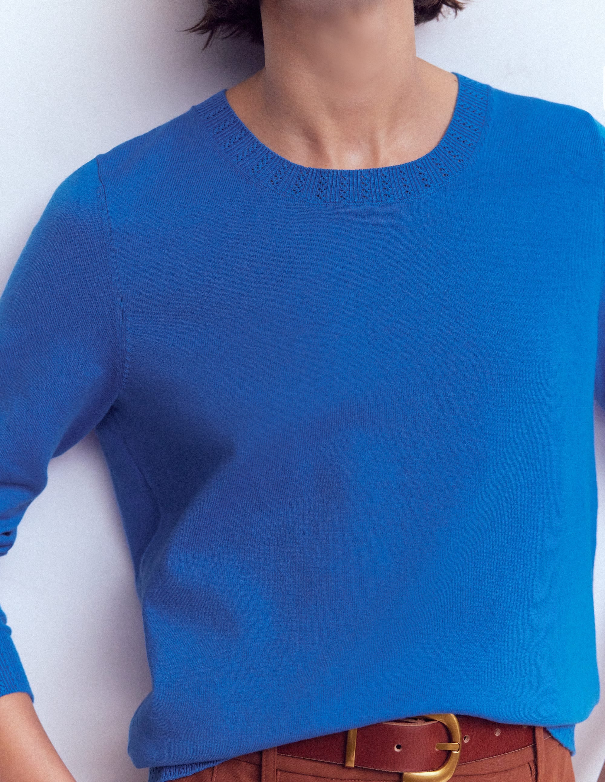 Emilia Cotton Crew Sweater-Kingfisher Blue - Image 2