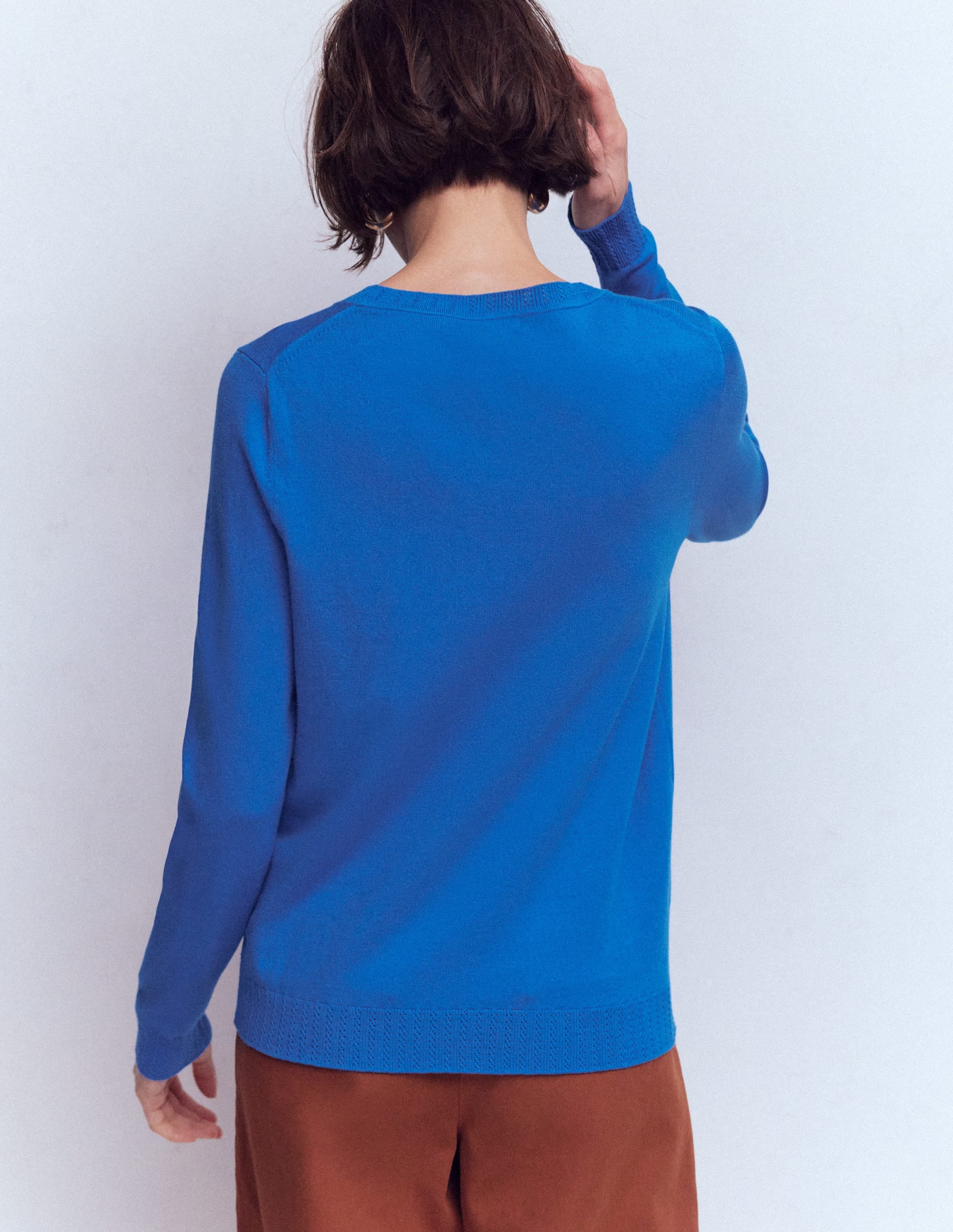 Emilia Cotton Crew Sweater-Kingfisher Blue - Image 3