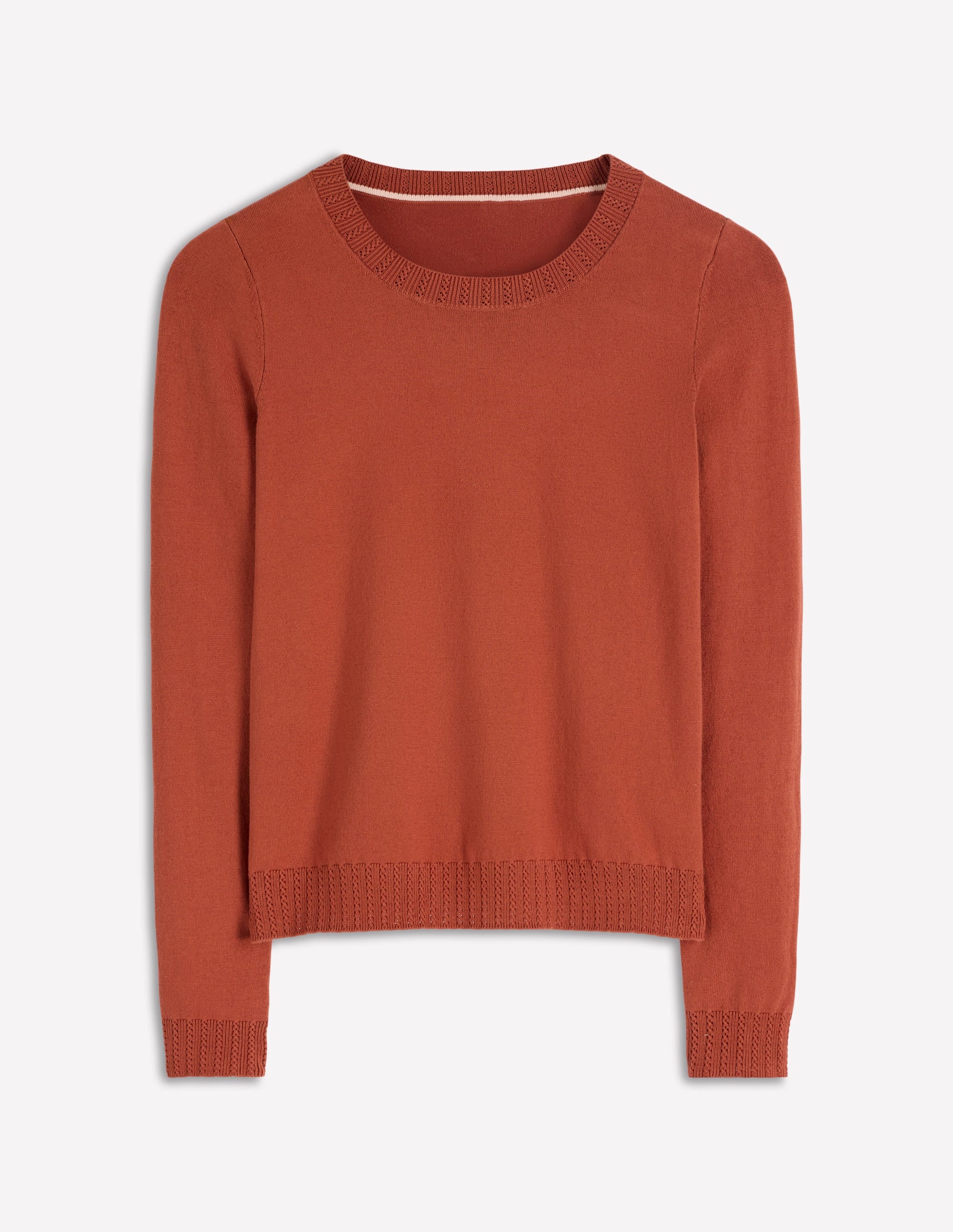Emilia Cotton Crew Sweater-Roasted Chestnut Brown - Image 5