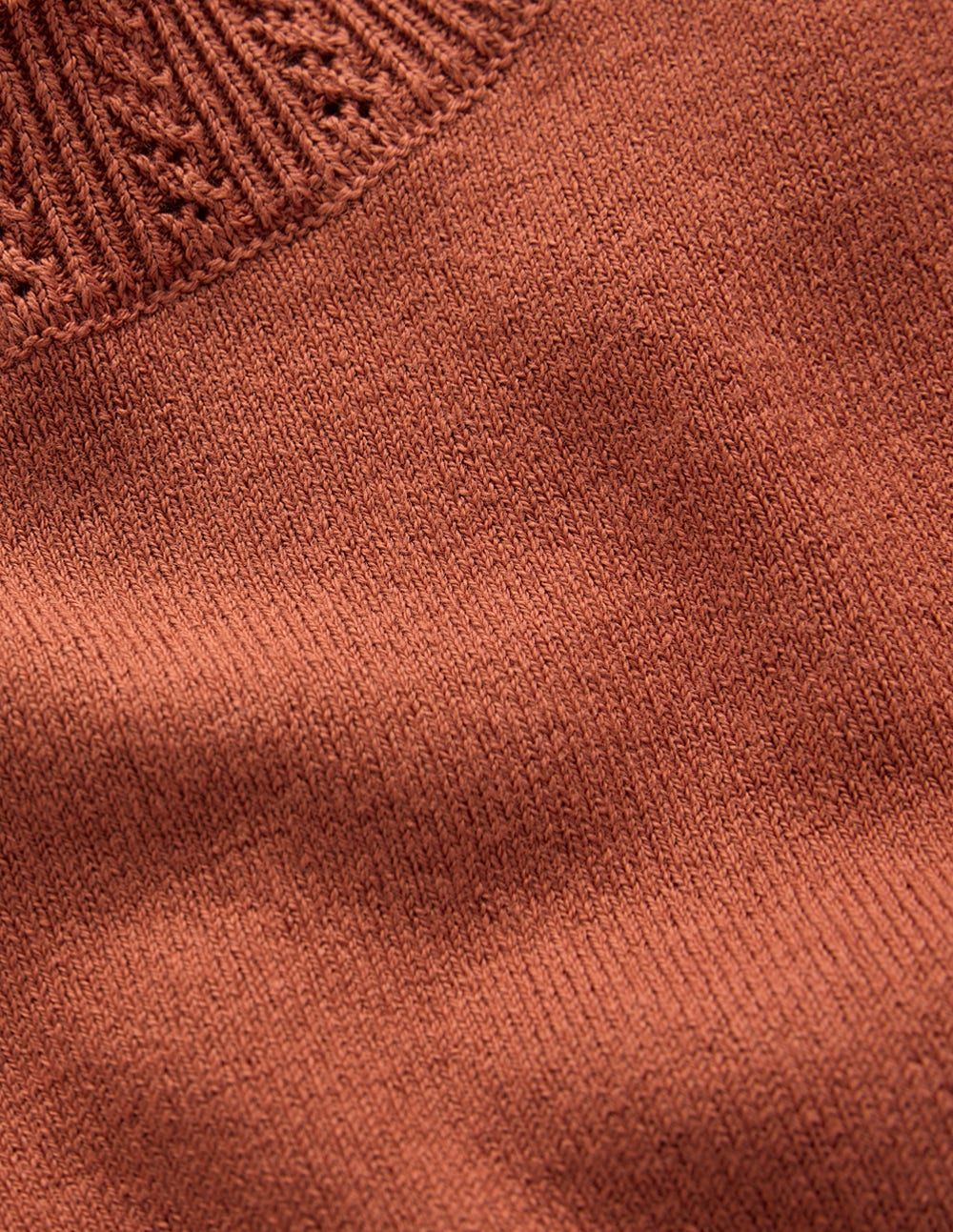 Emilia Cotton Crew Sweater-Roasted Chestnut Brown