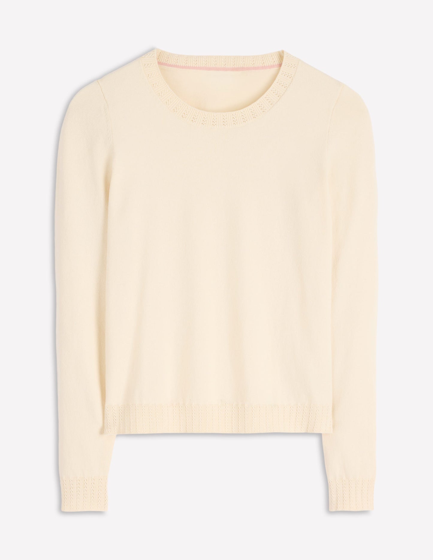 Emilia Cotton Crew Sweater-Warm Ivory