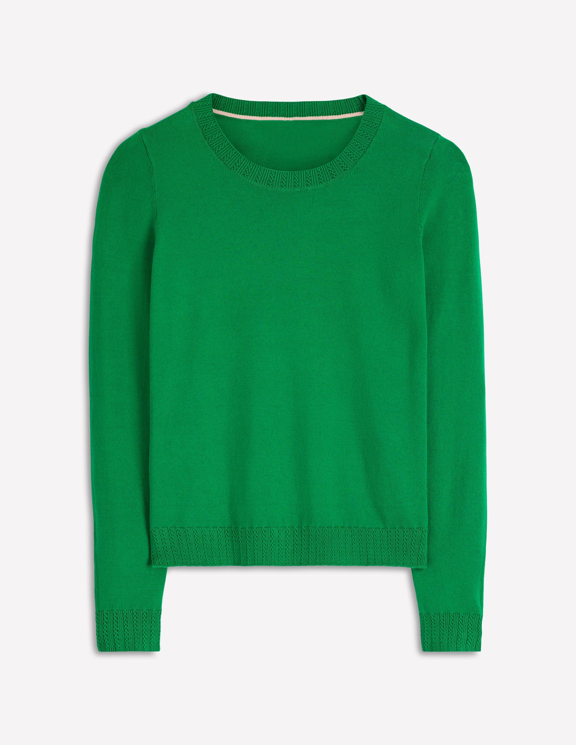 Emilia Cotton Crew Sweater-Rich Emerald-5